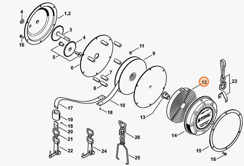 Sprężyna taśmy mierniczej 15m STIHL 0000-881-0856