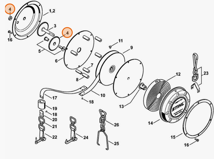 Koło przekładni taśmy mierniczej 15m oraz 20m STIHL 0000-881-0853